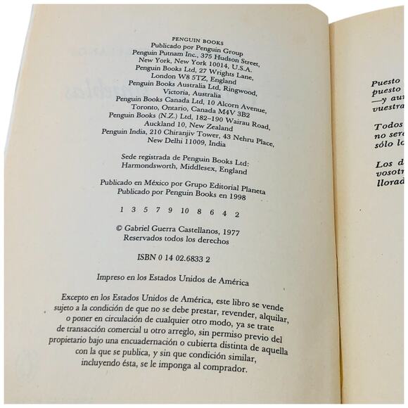 Oficio de Tinieblas by Rosario Castellanos Paperback Penguin Books 1998 - Picture 7 of 9